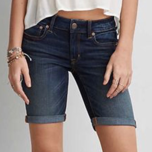 thigh length denim shorts